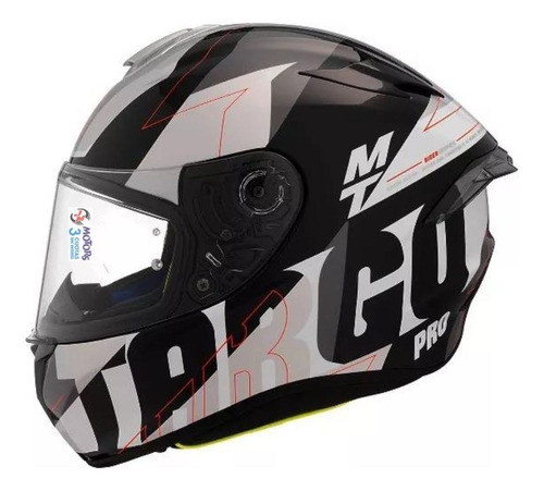 Jm Casco Moto Integral Mt Targo Pro B0 Blanco Perla Brillo