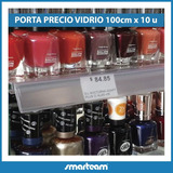 Portaprecio Repisa Vidrio Encastrable Vitrina Perfumería 10u