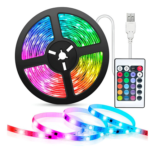 Tira De Luces Led Rgb Bluetooth De 5 Metros, Con Control. 