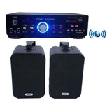 Combo Musica Funcional Ca101 Rep Usb Bt 2 Bafles Negros Esdj