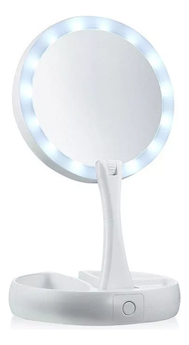 Espejo Para Maquillaje Con Luz Led / Aumento 10x / Plegable