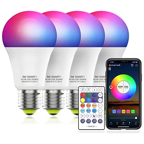 Bombillas Led Inteligentes Konodar Alexa Con Control Remoto