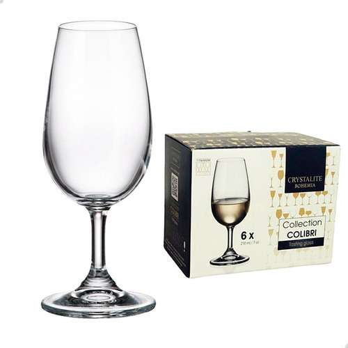 6 Copa Tecnica Degustacion Cristal Bohemia Cata Vino En Caja