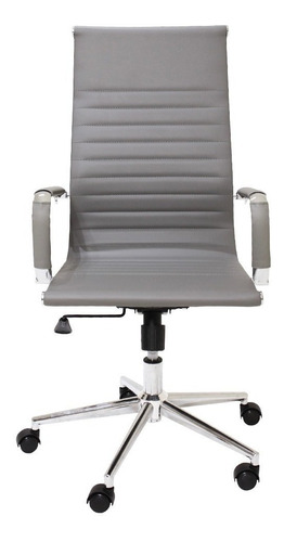 Cadeira De Escritório Cadeiras Inc Charles Eames Stripes Fia6129 Ergonômica  Cinza Com Estofado De Couro Sintético X 2 Unidades