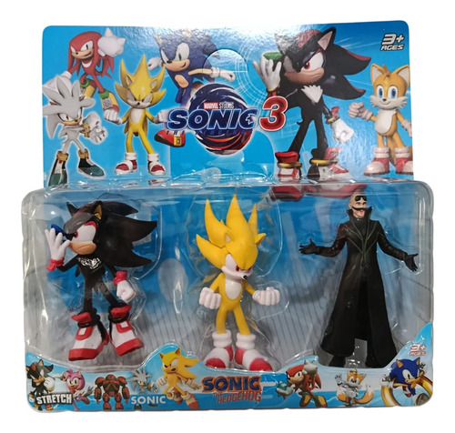 Muñecos Sonic The Hedgehog Blíster X3 Personajes Nuevos