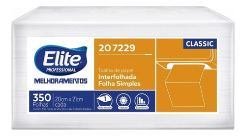 Toallas Intercaladas Elite -blanca- 20x21 Cm. Caja 5250 Uni.