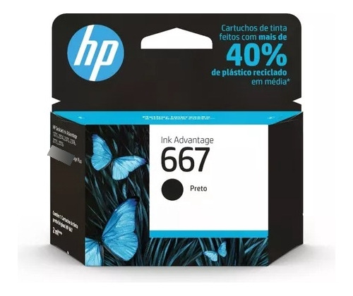 Cartucho Hp 667 Preto 2ml 3ym79al Original Nf