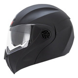 Casco Abatible Ich 3110 Plano Ngrmate Visor Transparente Color Negro Mate Tamaño Del Casco M