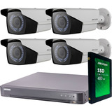 Kit Seguridad Hikvision 8 + Disco + 4 Camara 2mp Varifocal