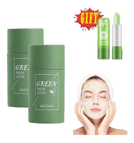 Mascarilla Purificadora En Barra De Arcilla Verde Con Té Y B