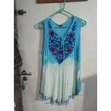 Vestido Playero Mbatik Bordado El Free Size Minifalda Bambul