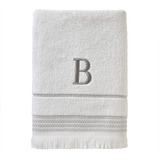 Skl Home Casual Monogram Toalla De Baño, B, 28x54, Blanco