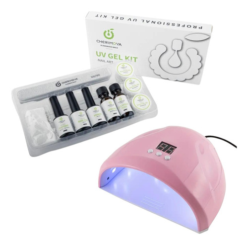 Kit Para Sistema De Uñas Uv/gel Cherimoya + Lampara 36w 