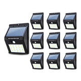 10 Pack Focos Led Solares Con Sensor De Movimiento