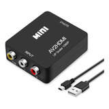 Convertidor Rca A Hdmi, Av2hdmi 1080p Rca Compuesto Cvbs Av