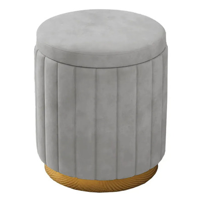 Taburete De Maquillaje, Taburete Con Almacenamiento, Taburete Bajo Y Lindo Para Niñas, Para Uso Doméstico En La Sala De Estar, Taburete De Maquillaje De Color Gris Claro | Meses sin interés