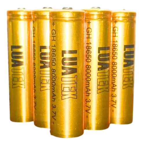 Kit 6 Baterias 18650 3.7v 8000mah Recarregável Gold Ouro