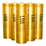 Kit 10 Baterias 18650 3.7v 8000mah Recarregável Gold Ouro