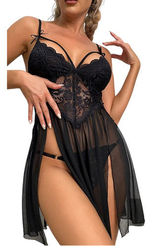 Lingerie Sensual Transparente Baby Doll Erótico De Renda