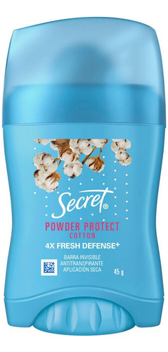 Desodorante Em Barra Secret Powder Protect Algodão 45g