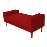 Recamier Baú Félix King Size 195cm Suede Vermelho - Adj