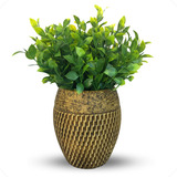 Arranjo Decorativo Planta Artificial Vaso Rattan Texturizado