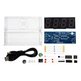 Kit De Relógio Diy 4 Tubos Digitais Led Week Temperature Dat