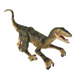 Dinosaurio Velociraptor Jurassic World Control Remoto Sonido Color Marrón Claro