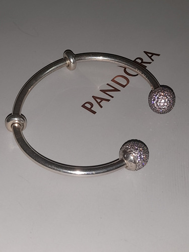 Pulseira Pandora Original Modelo Evolution Pavê Rosa Claro 