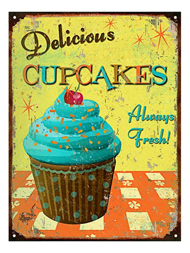 Cartel Chapa Publicidades Antiguas Cocina Cupcakes Deco 012