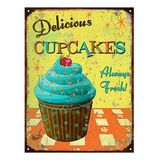 Cartel Chapa Publicidades Antiguas Cocina Cupcakes Deco 012