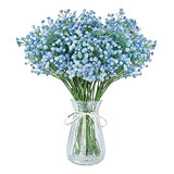 12 Flores Artificiales Gipsofilas Azules Para Decoracion