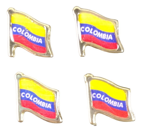 Set Por 4 Pines Bandera Colombia Broche De Solapa