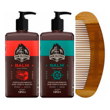 Kit 2x Balm Barba Negra Calico Jack Pente Curvo Don Alcides