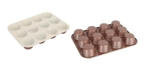 Molde Muffins X12 Hudson Antiadherente Ceramica Cupcakes 