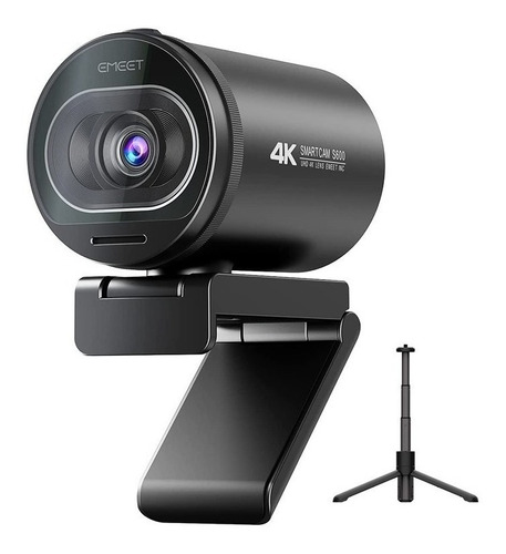 Cámara Web 4k Autofocus Emeet S600 Webcam Con Mics Y Trípode Color Negro