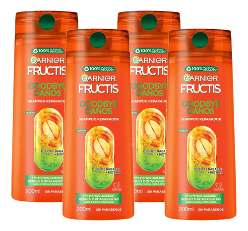 Pack Shampoo Garnier Fructis Goodbye Daños 200 Ml
