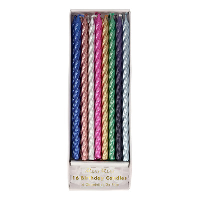 Velas De Cumpleaños Meri Meri Twisted Metallic, 16 Unidades,