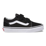 Tenis Vans Vhe6bt Black/true White Old Skool V  16-22 Niños