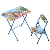 Mesa Escritorio + Silla Infantil Plegables Niño Y Niña Set