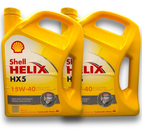 Aceite Shell Helix Hx5 15w40 Mineral X 8 Litros 2 Unidades