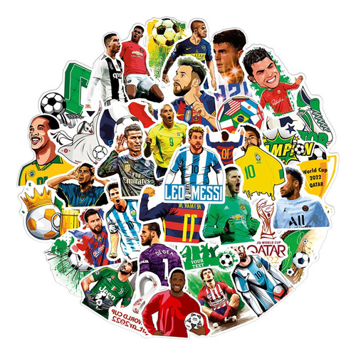 Stickers Calcomanias Adhesivos Portatil Pack X50 Fútbol