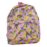 Mochila Escolar Juvenil Estampada Roxo 17  Clio Style