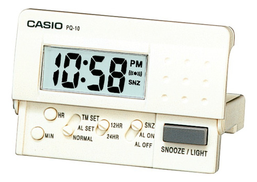 Relo Casio Pq-10-7r Despertador Color Blanco