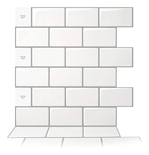 Panel De Pared 3d - Color Blanco (12'' X 12'') (10 Hojas)