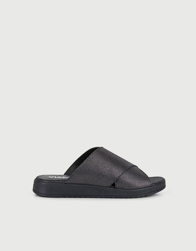 Sandalias Cuero Viamo Negro Gadara Dama Mujer