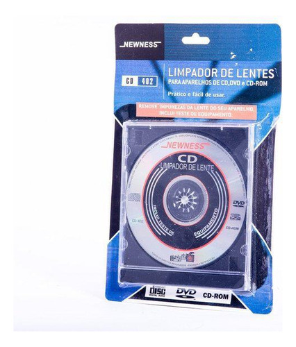 Limpador De Lentes De Aparelhos De Dvd E Cd Cd402 Newness