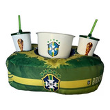 Almofada Cheia Decorativa Kit Porta Pipoca Copa Mundo Brasil