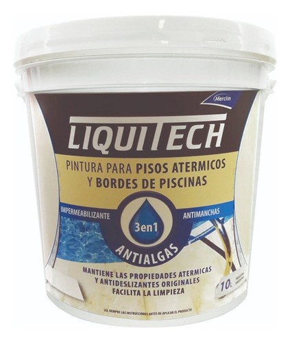 Liquitech Pintura Piso Y Bordes Atérmicos Piscinas 10 Litros