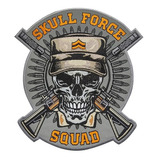 Parche Bordado Skull Force Squad, Calavera Armas Reflectivo